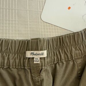 Madewell Olive Utility Elastic-Waist Pants
